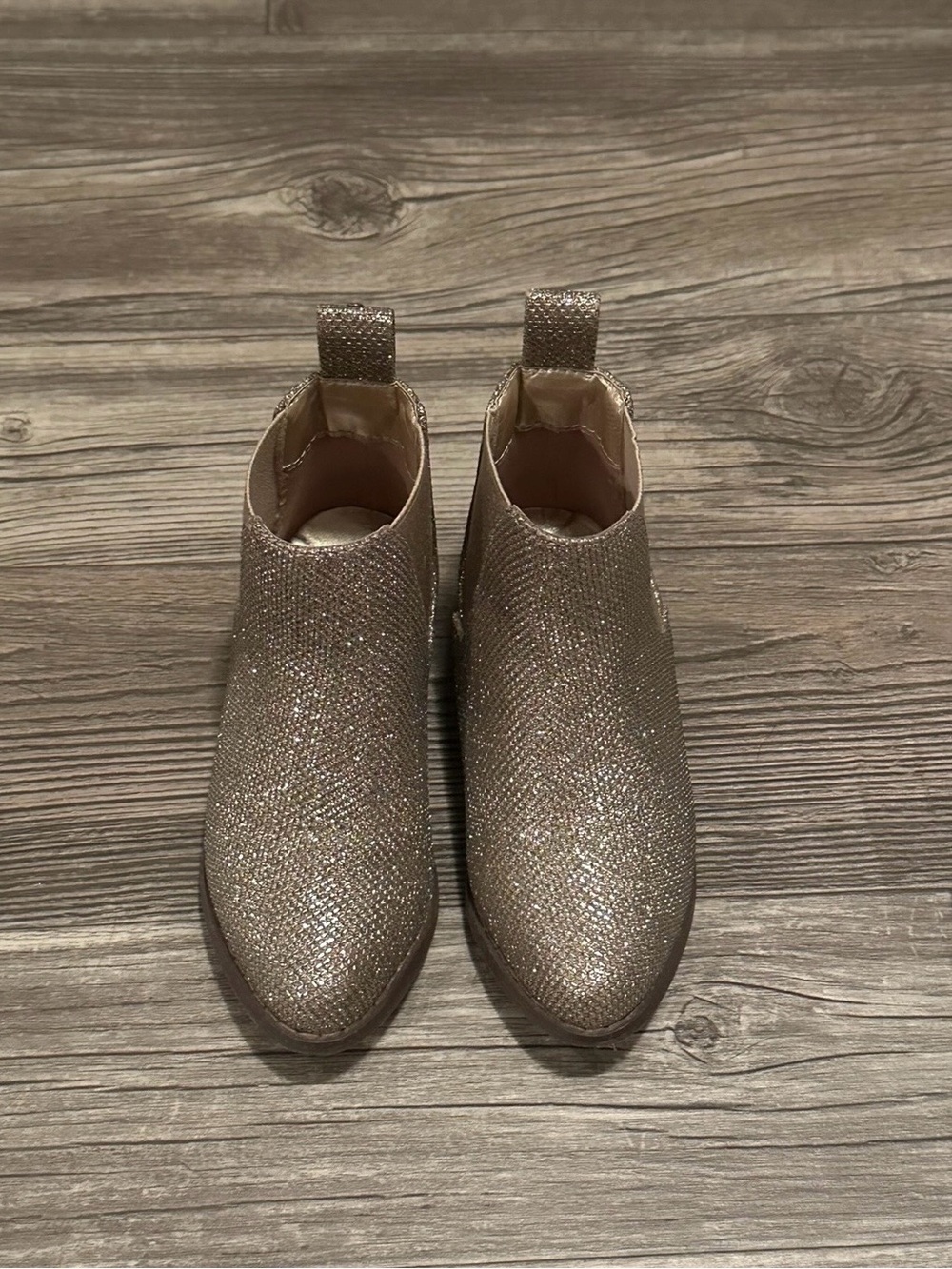 Joyfolie Kids Glitter Chelsea Boots in Champagne Gold